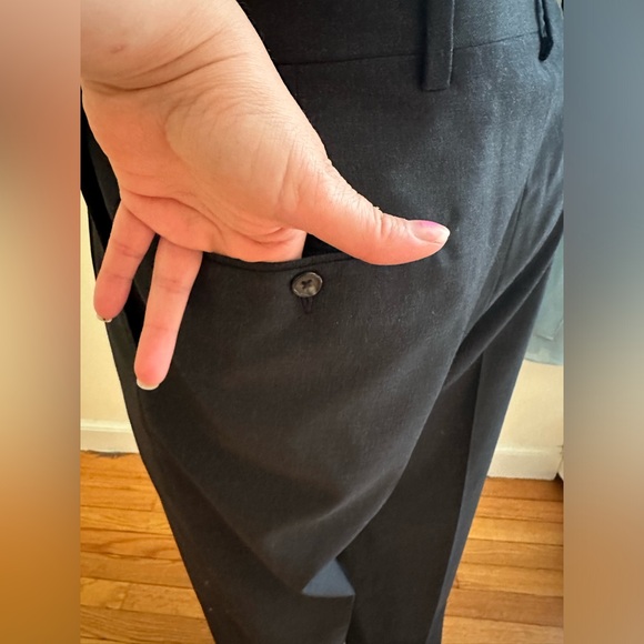 Hart Schaffner Marx Charcoal Gray Pleated Front Deep Pockets Dress Pants Sz 34. - Picture 8 of 15